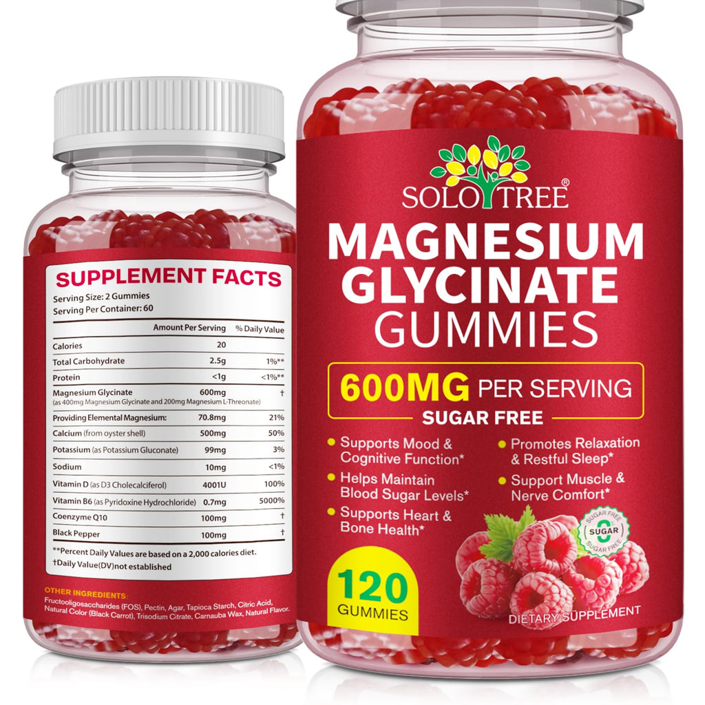 Magnesium Glycinate Gummies 600mg for Adults – Relaxation & Sleep Support | 120 Count | Non-GMO, Sugar Free