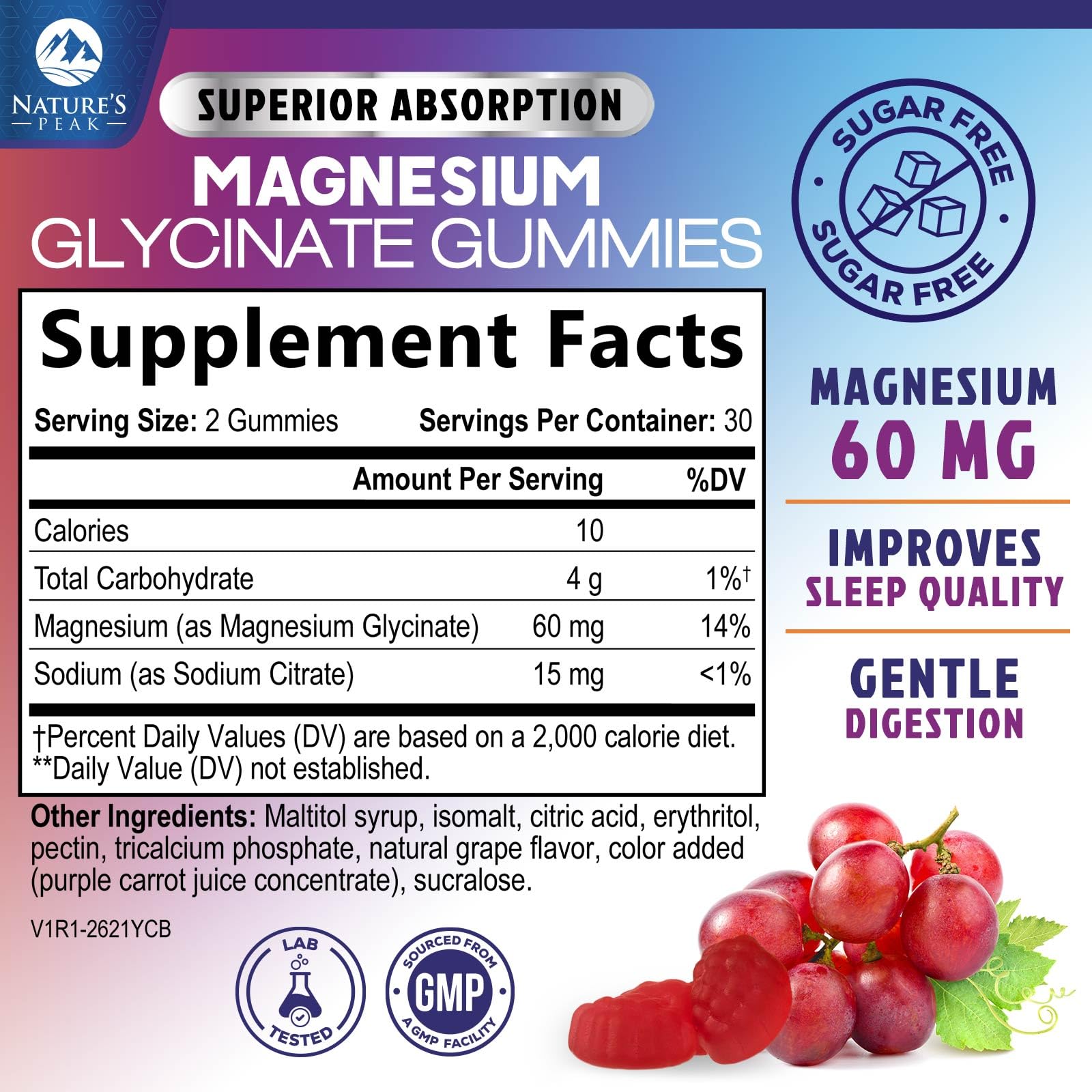 Magnesium Glycinate Gummies - Sugar Free | Sleep & Heart Health