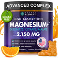 Magnesium Glycinate Gummies 2150MG – High Absorption, Sugar Free, Orange