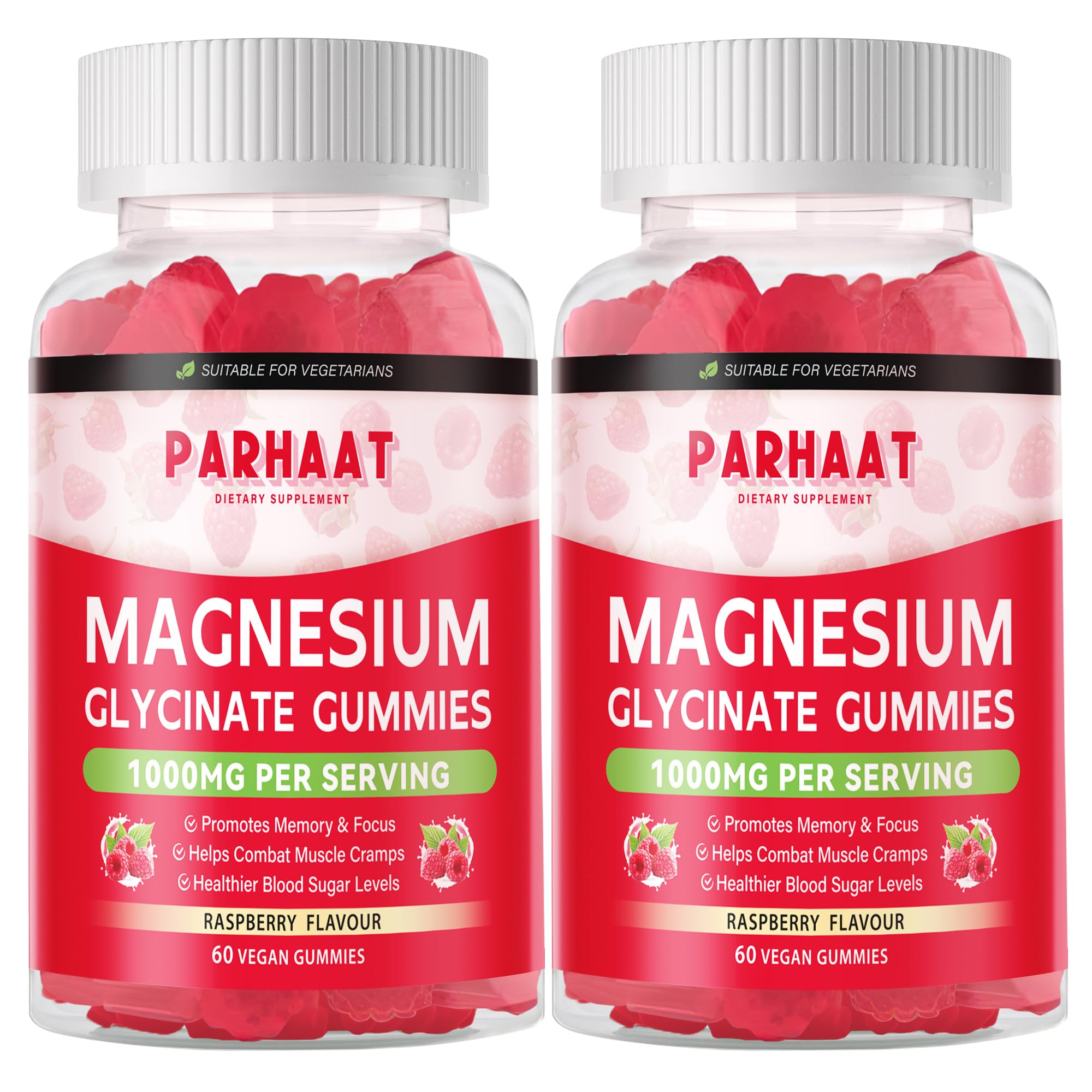Magnesium Glycinate Gummies - Sugar Free Raspberry with Vitamin D, B6, CoQ10 - 120 Chews