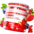 Magnesium Glycinate Gummies Sugar Free 90 Count | 400mg Mg + 200mg L-Threonate, Ashwagandha, Vitamin D, B6, B12 | Sleep & Stress Support | Strawberry