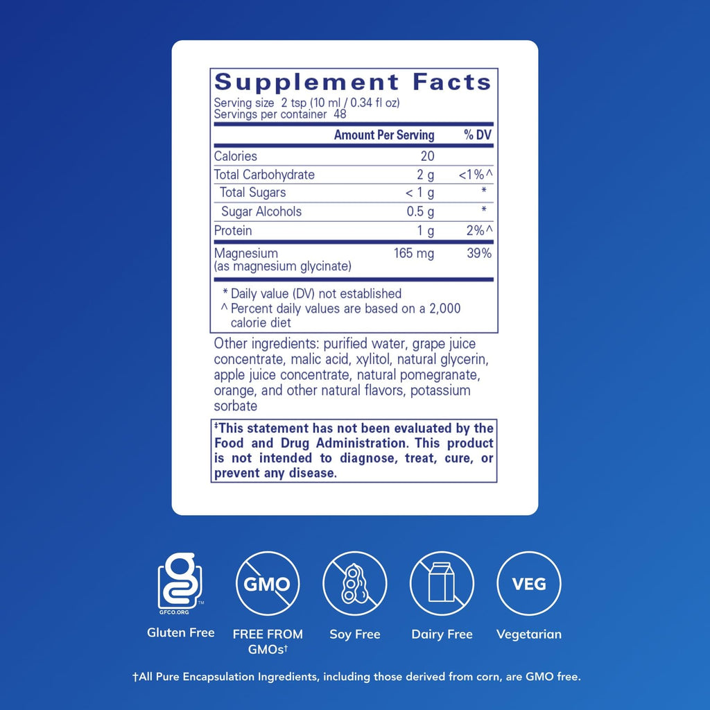 Pure Encapsulations Magnesium Glycinate Liquid – Supports Bone Health & Heart Health* – Vegan, Gluten Free & Non-GMO – 16.2 fl oz