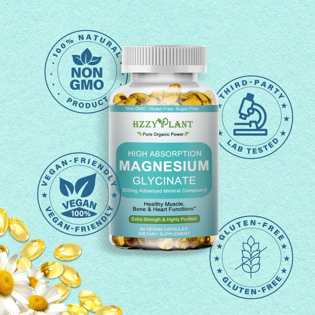 Magnesium Glycinate 500mg Softgels – High-Absorption Magnesium Supplement