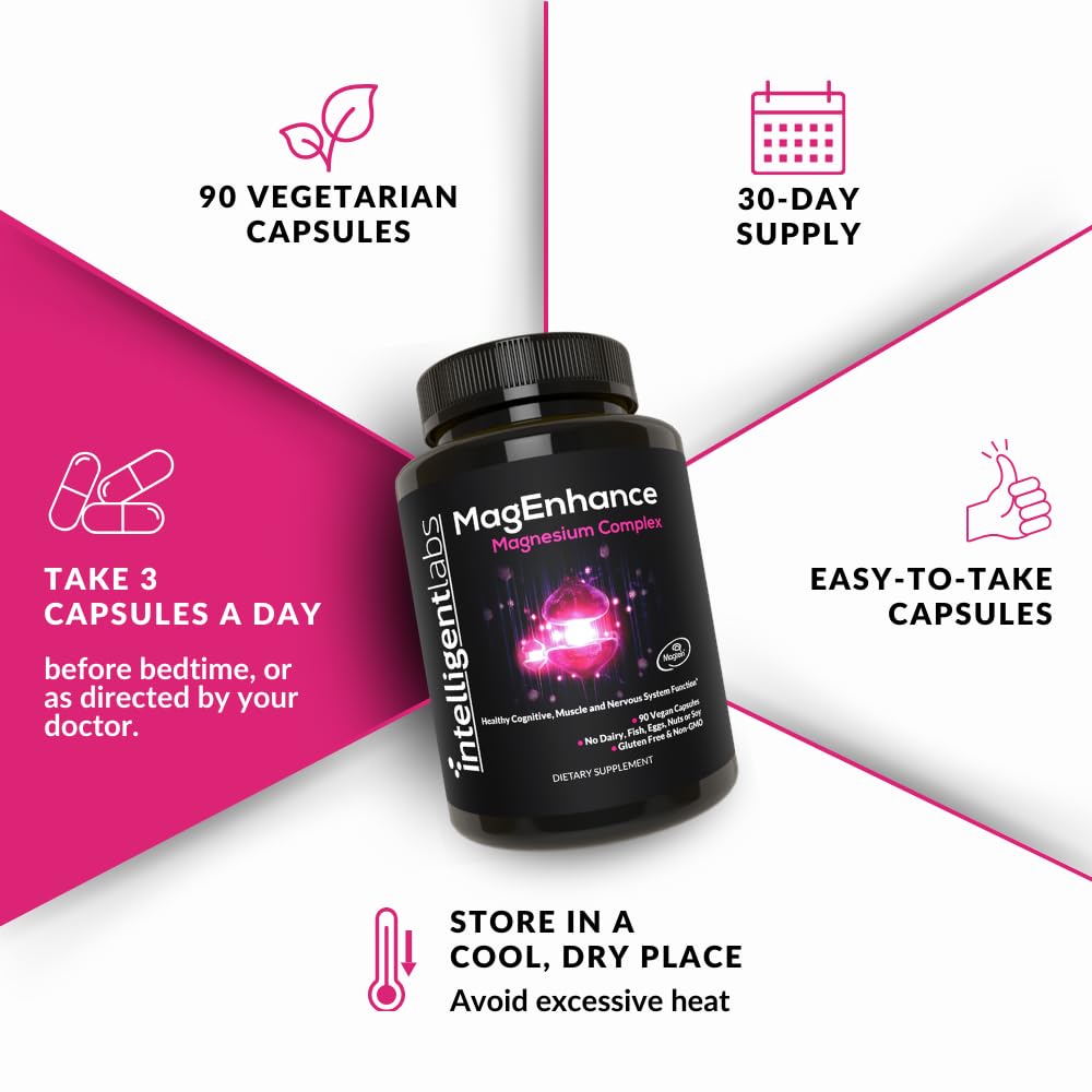 MagEnhance Magtein Magnesium Complex – Magnesium L-Threonate with Glycinate & Taurate (90 capsules)