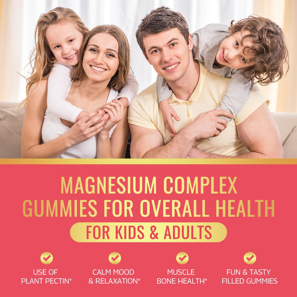Magnesium Complex Gummies for Kids & Adults – Calm, Sleep & Mood Support, 60 Gummies