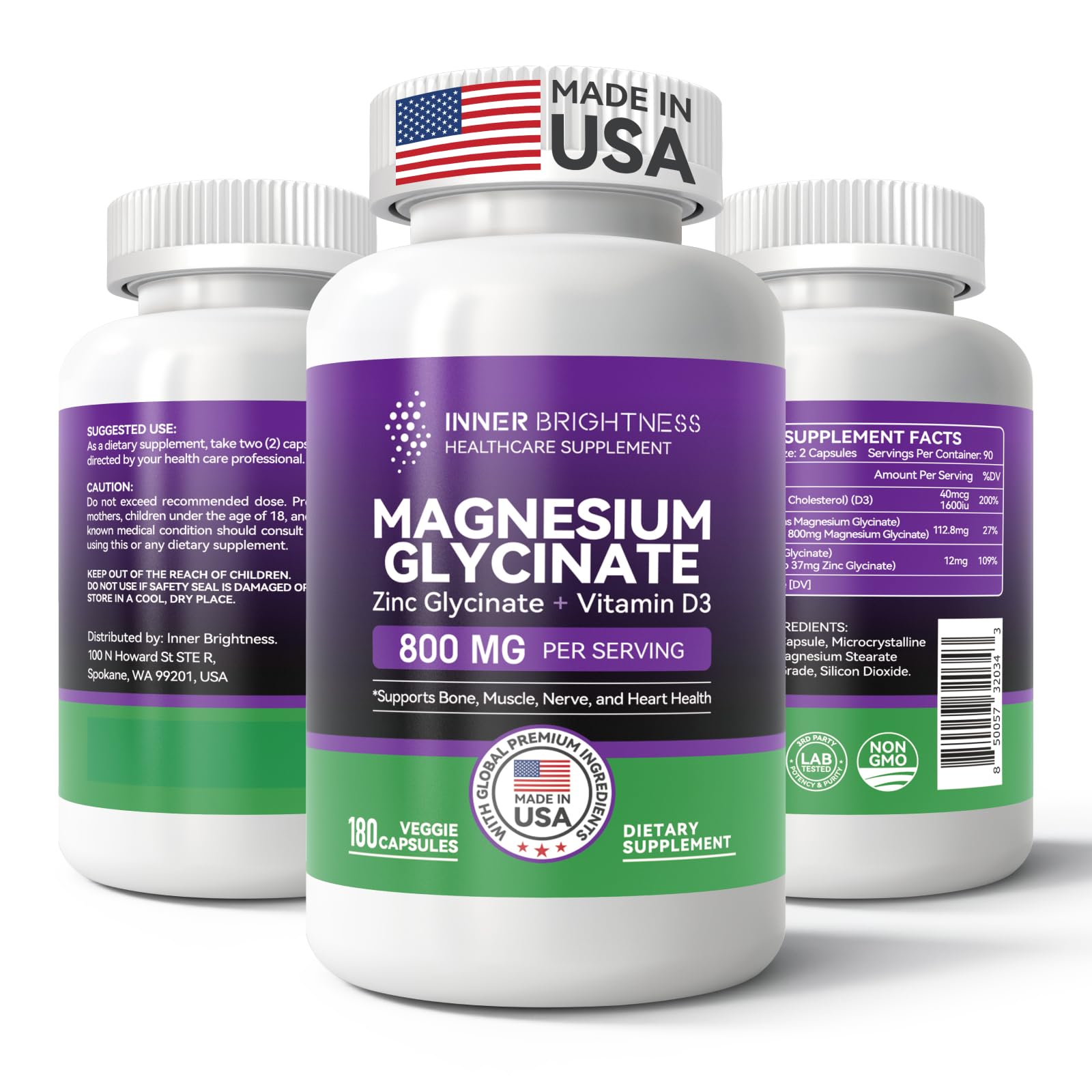 Magnesium Glycinate with Zinc & Vitamin D3 – Sleep, Immune & Heart Health