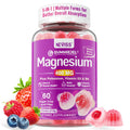 Magnesium Gummies 400mg - 5-in-1 Complex for Women & Men | Ashwagandha, D3 & Zinc | Sugar-Free, Vegan | 60 Gummies