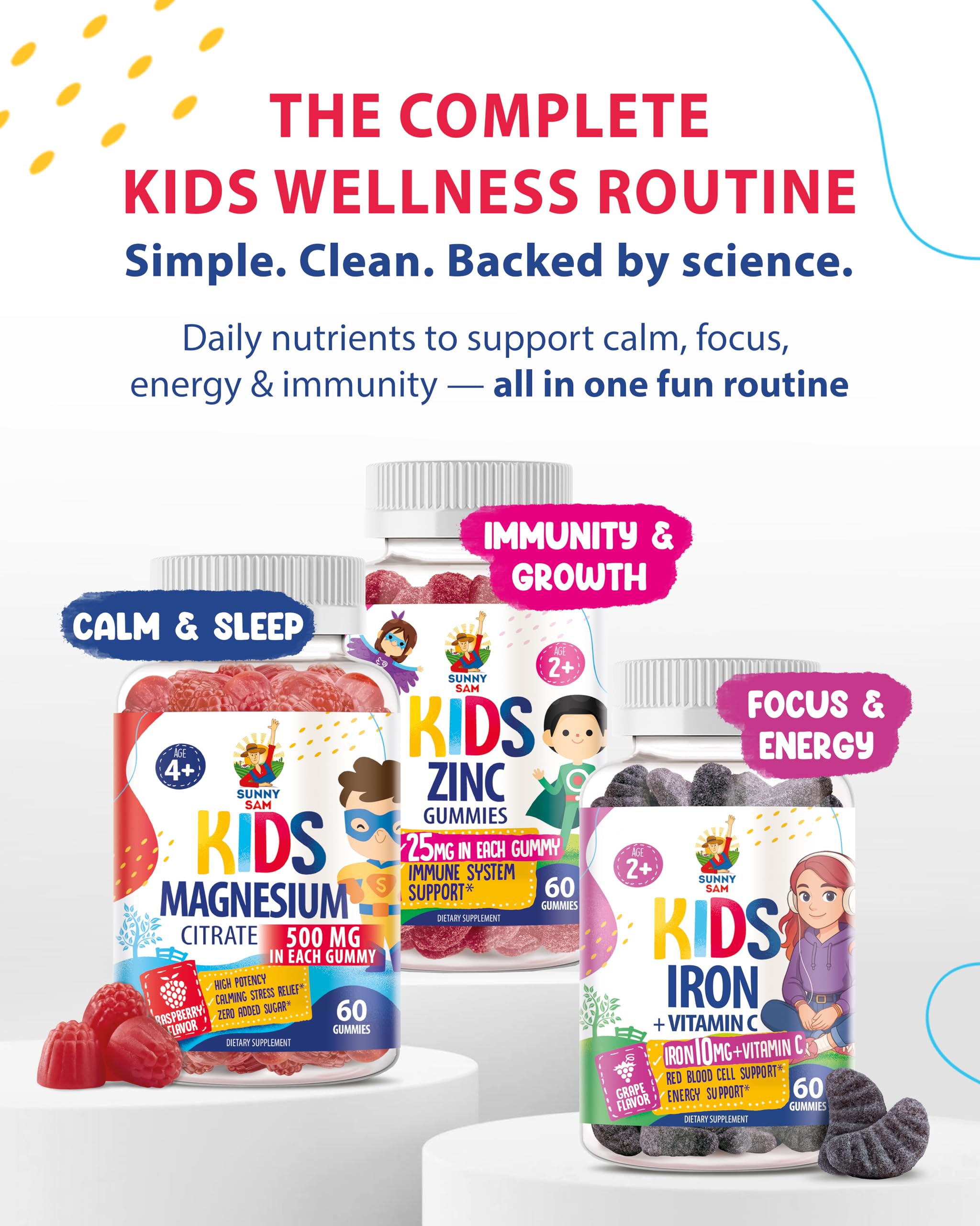 Magnesium Gummies for Kids & Adults – 100mg Calm Magnesium Chews (60 Gummies) | Mood & Muscle Support