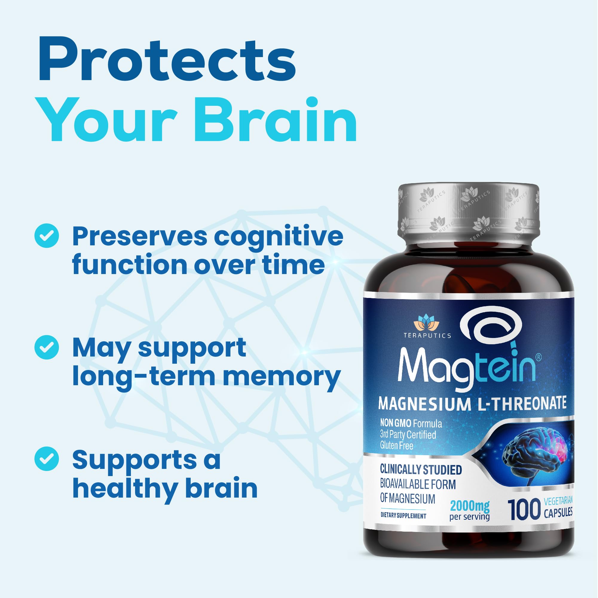 Magtein Magnesium L-Threonate – Brain Support, Memory & Focus | 2000 mg