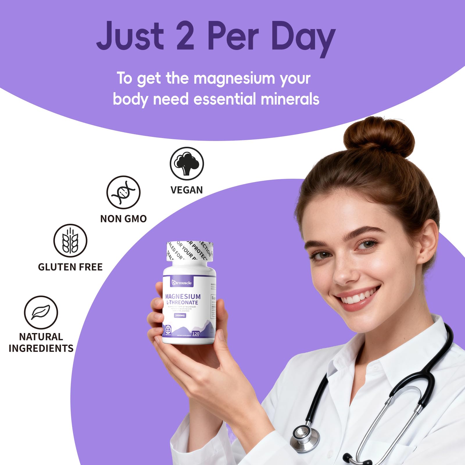 Magnesium L-Threonate Sleep Capsule 2000mg – 60-Day Neuro Health Support