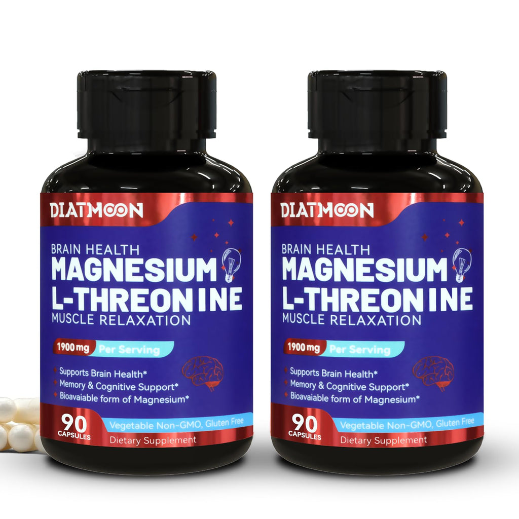 Magnesium L-Threonine, High Absorption Magnesium Supplement,1900mg Magnesium Threonine, Gluten Free, Non-GMO,180 Vegan Capsules