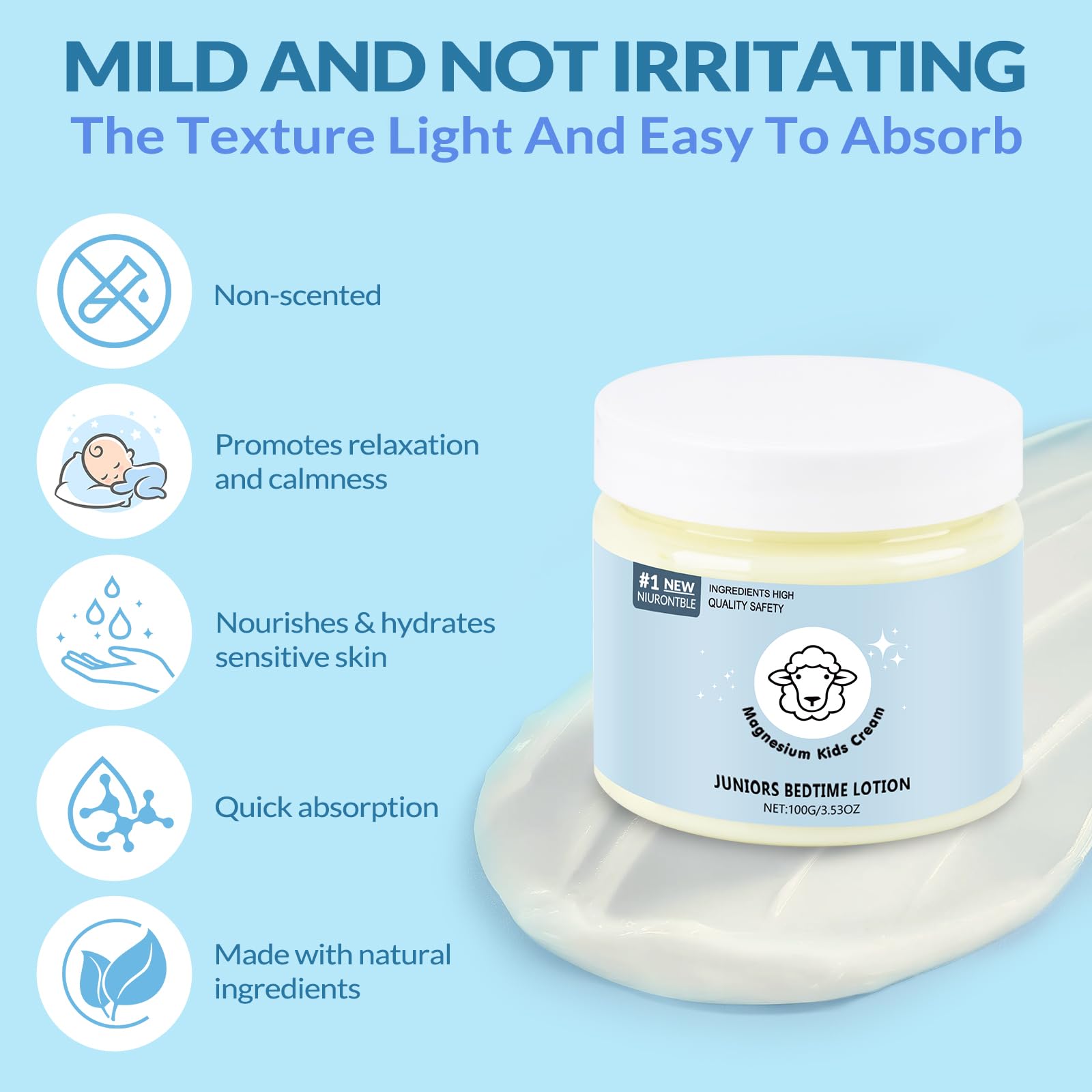 Magnesium Lotion for Kids – Sleep Support, Relaxation (3.53 oz)