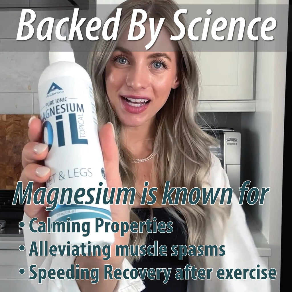 Magnesium Oil Spray for Feet & Legs - Made in USA | Ionic Magnesium Chloride 3oz