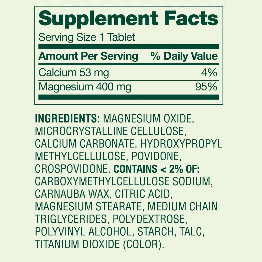 Magnesium Oxide 400mg – 250 Count | Bone, Muscle & Heart Health