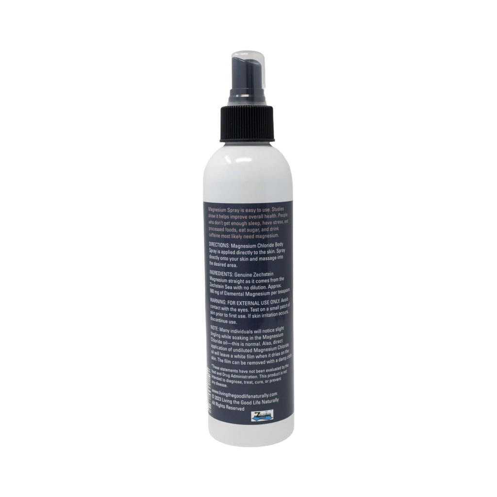 Magnesium Chloride Spray 8 oz – Additive-Free, Transdermal Magnesium for Feet & Body