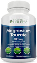 Magnesium Taurate 400mg Tablets – Chelated Mg with Taurine & B6 | 240 Vegan Tablets