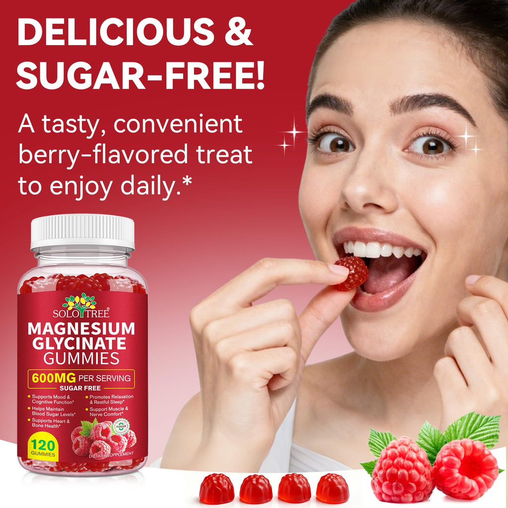 Magnesium Glycinate Gummies 600mg – Relaxation, Sleep & Energy Support (120 Count)