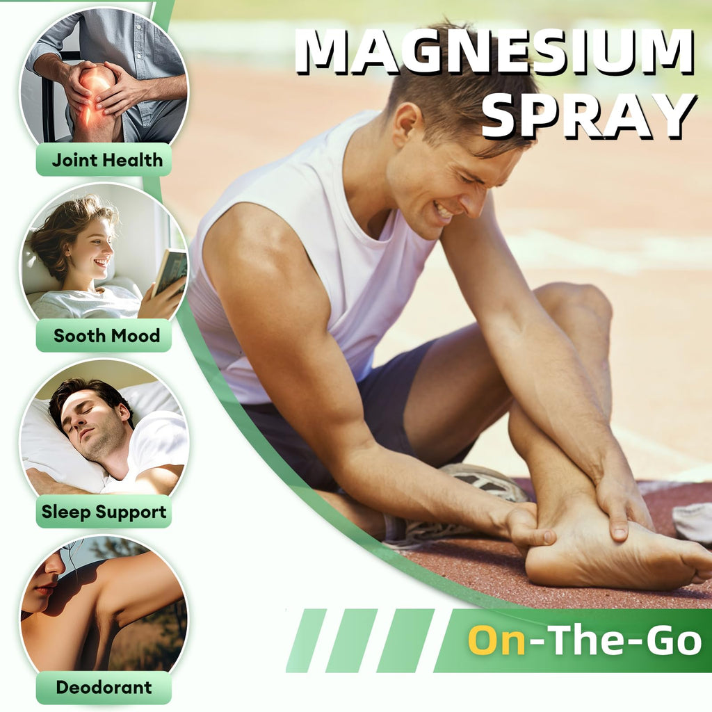 Magnesium Oil Spray 4oz – Sleep, Muscle & Joint Support (Feet/Body) – Non-Greasy