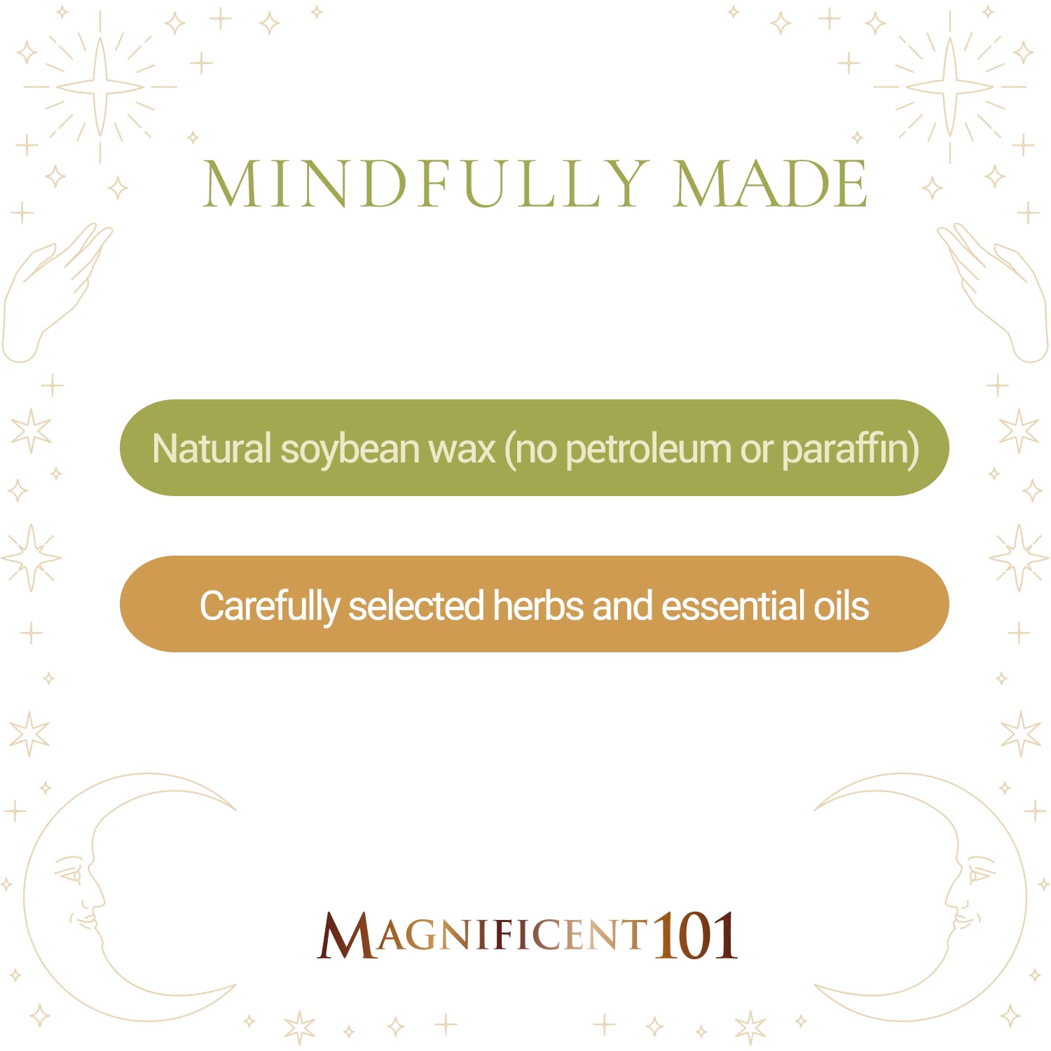 Magnificent 101 Abundance Manifestation Smudge Candle – 6 oz Soy, 35-Hour Burn