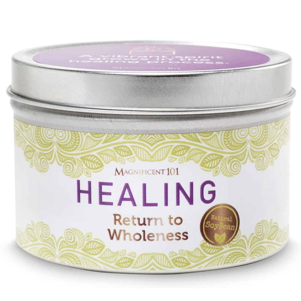 MAGNIFICENT 101 Healing & Manifestation Smudge Candle – 6 oz Red Soy Wax, 35-Hour Burn