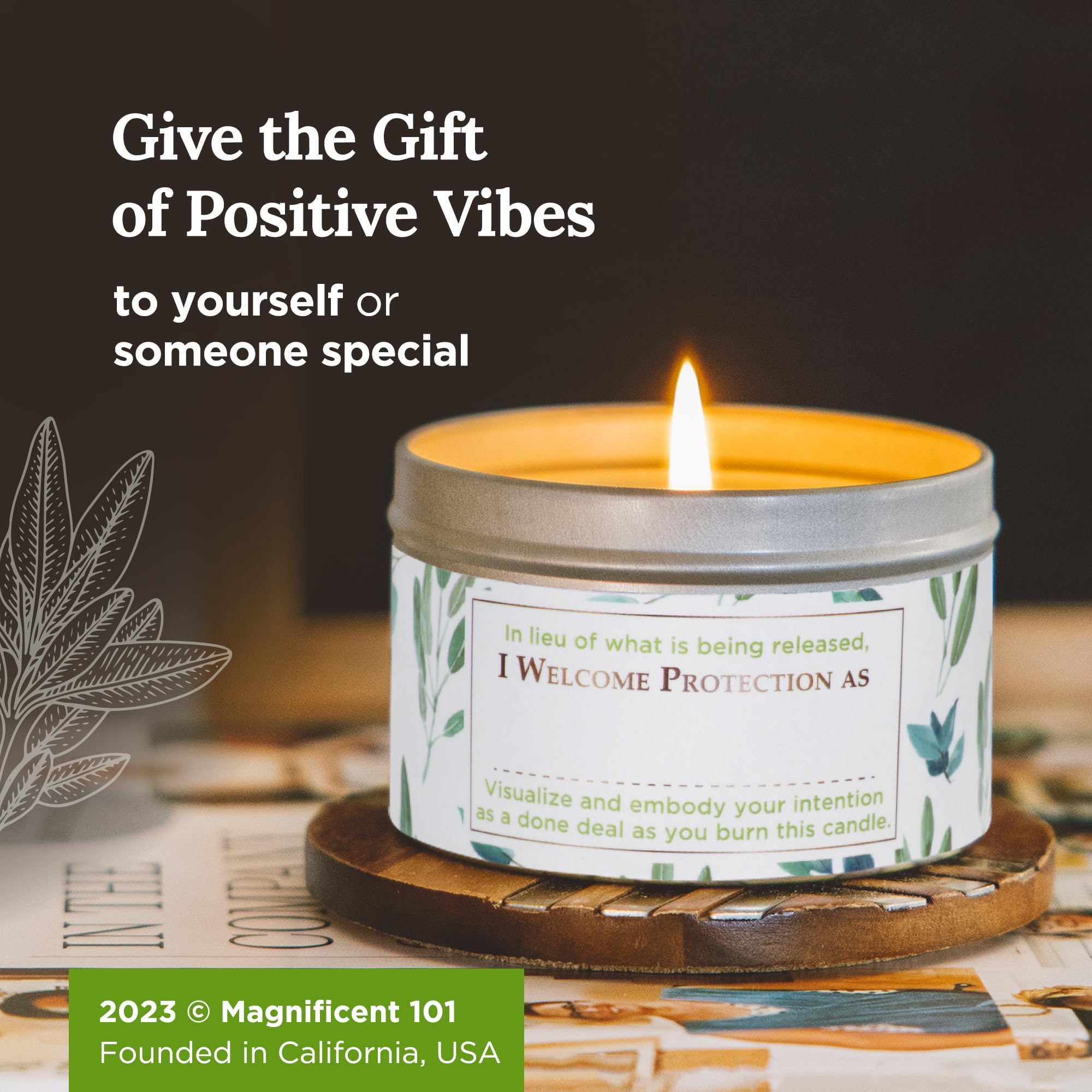 Magnificent 101 Sage + Eucalyptus Soy Candle - 6 oz, 35h Burn