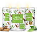Magnificent 101 Sage & Palo Santo Candle Set – 3-Pack, 3.5 oz, 42h Burn