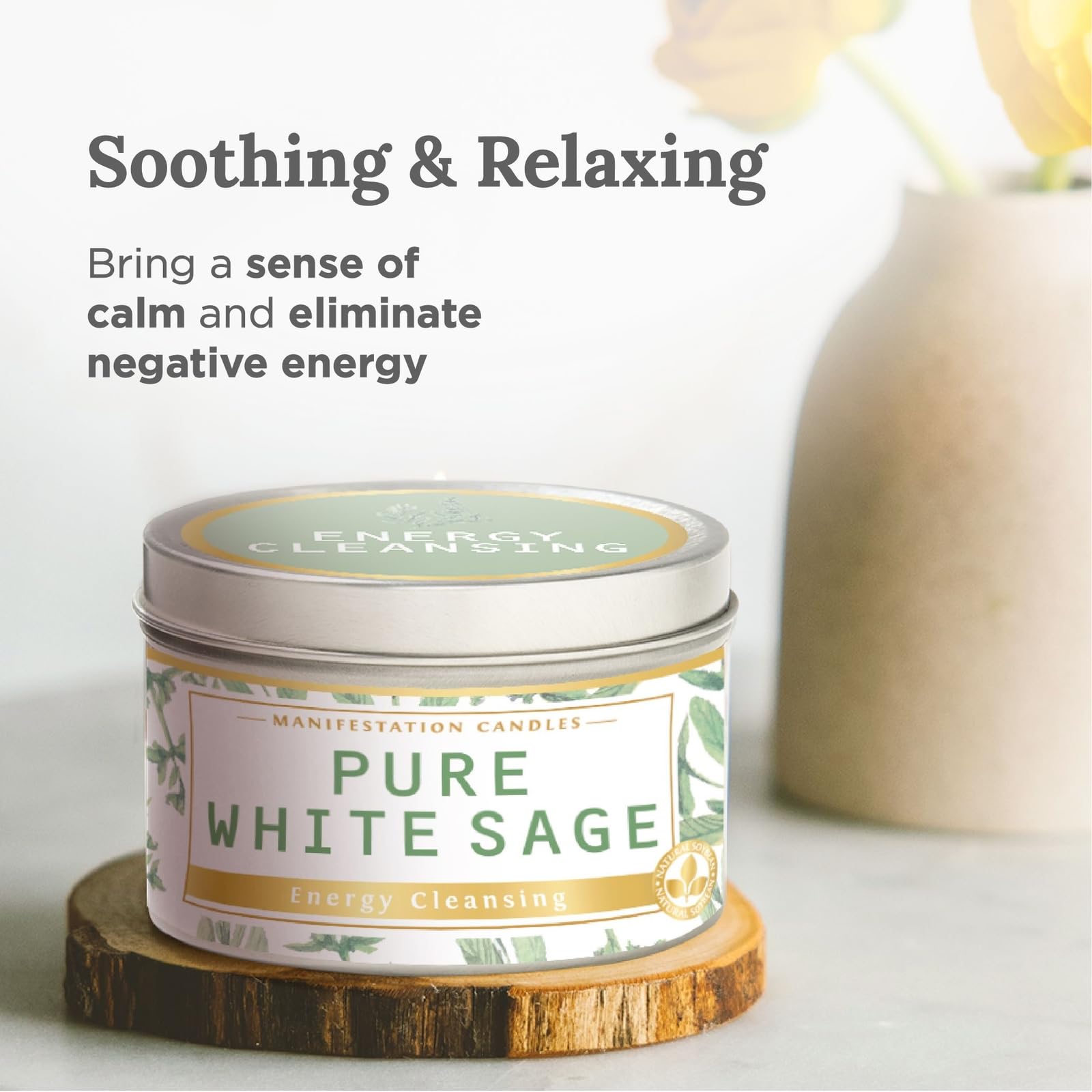 Magnificent White Sage 6 oz Candle – 35h Burn, Pure Soy Wax