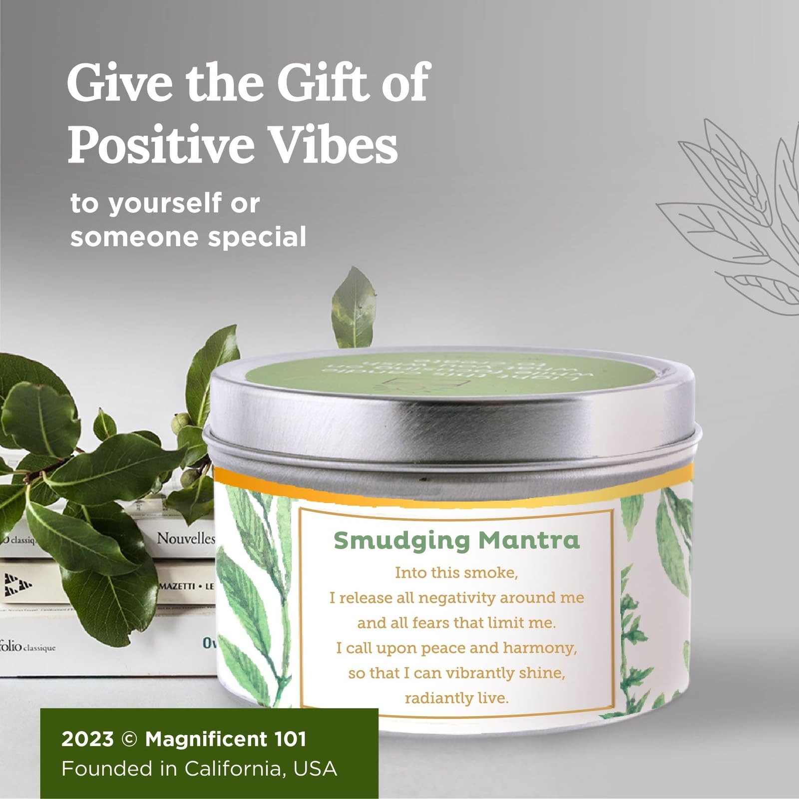 Magnificent White Sage 6 oz Candle – 35h Burn, Pure Soy Wax