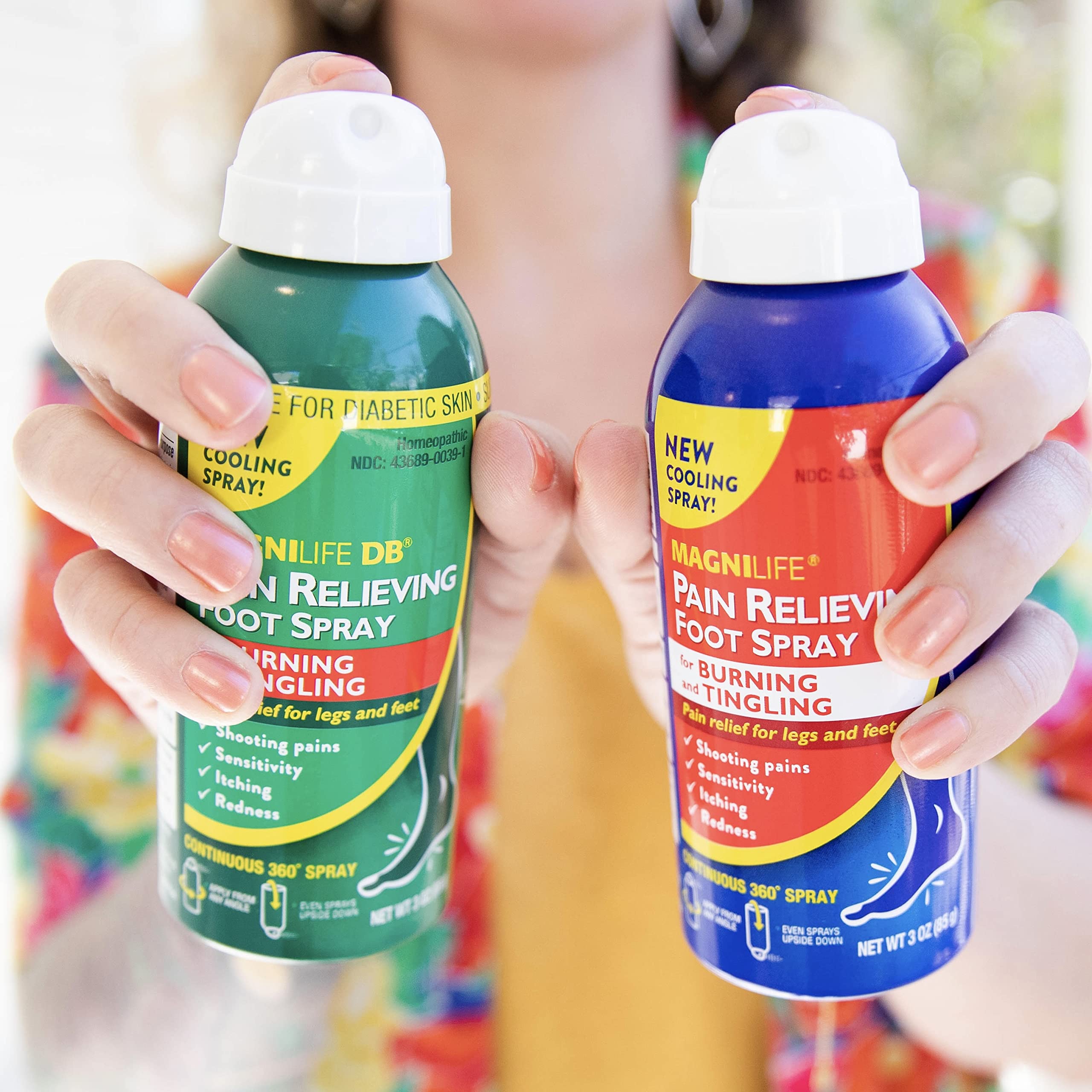 MagniLife Pain Relief Foot Spray - 3 oz | Cooling, Non-Alcohol Formula for Dry, Cracked Heels