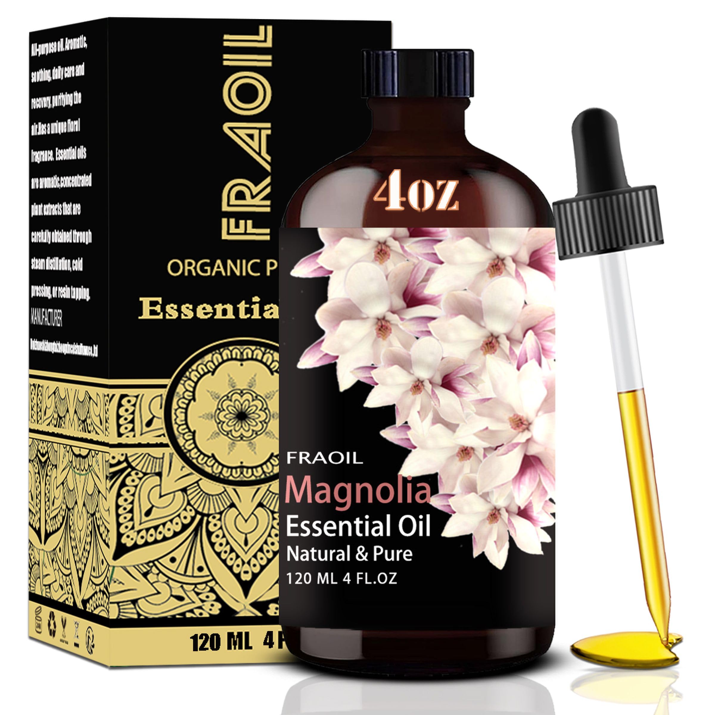Magnolia Essential Oil - 4 oz (120 ml) for Diffuser, DIY, Candles & Gifts | FRAOIL