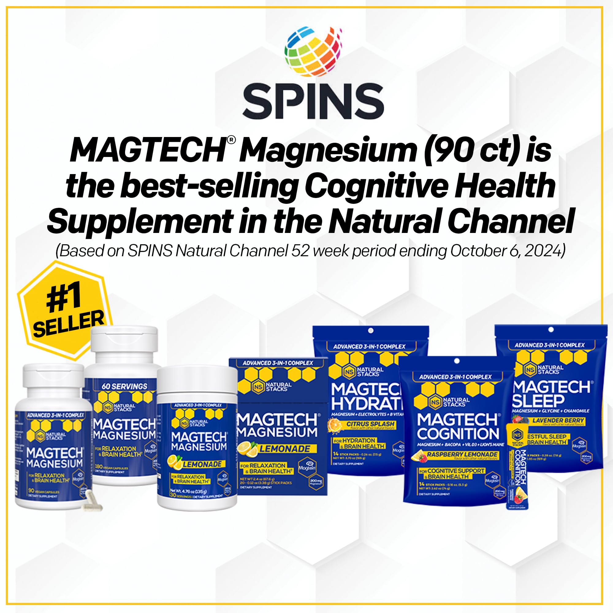 MagTech Magnesium Sleep Powder - Melatonin-Free Sleep Aid (14 Servings) | Magtein L-Threonate, Glycinate & Taurate