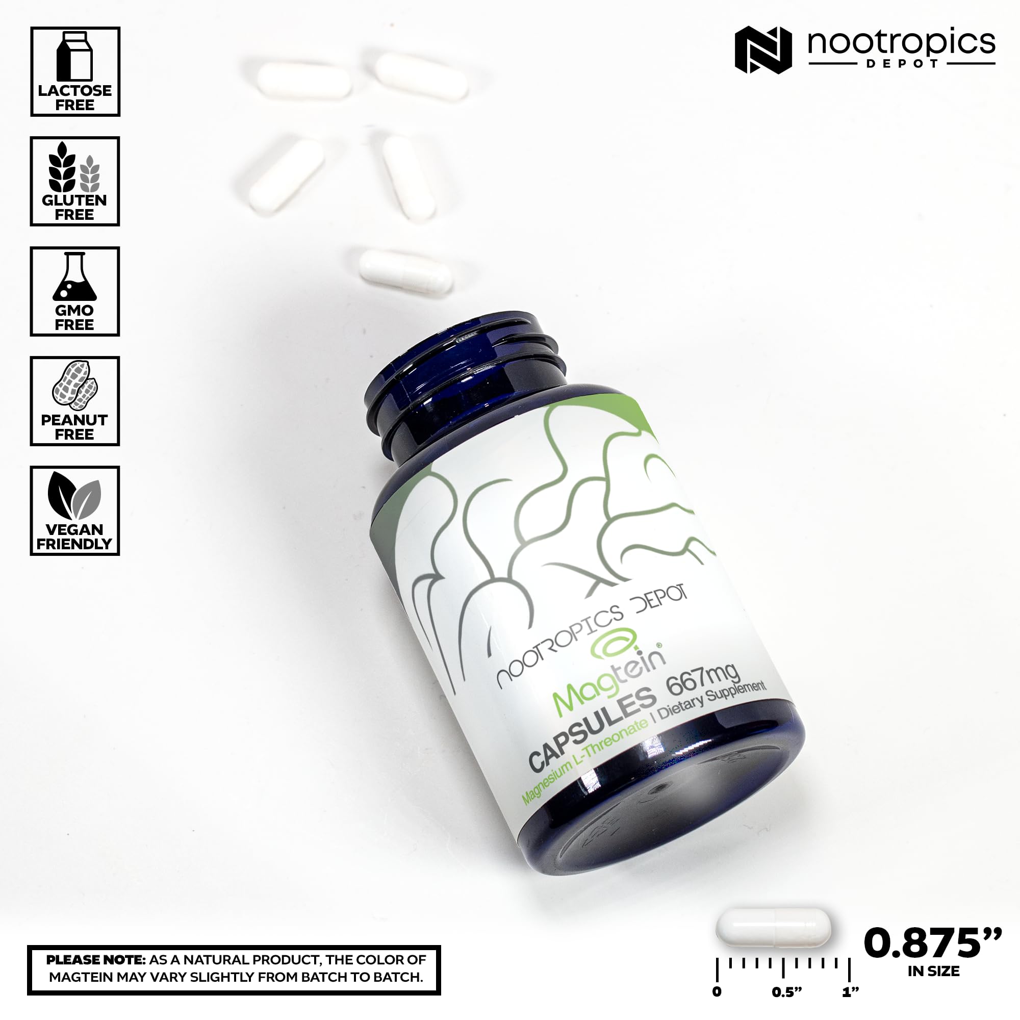 Nootropics Depot Magtein Magnesium L-Threonate Capsules – 90 Count | Cognitive Function Support