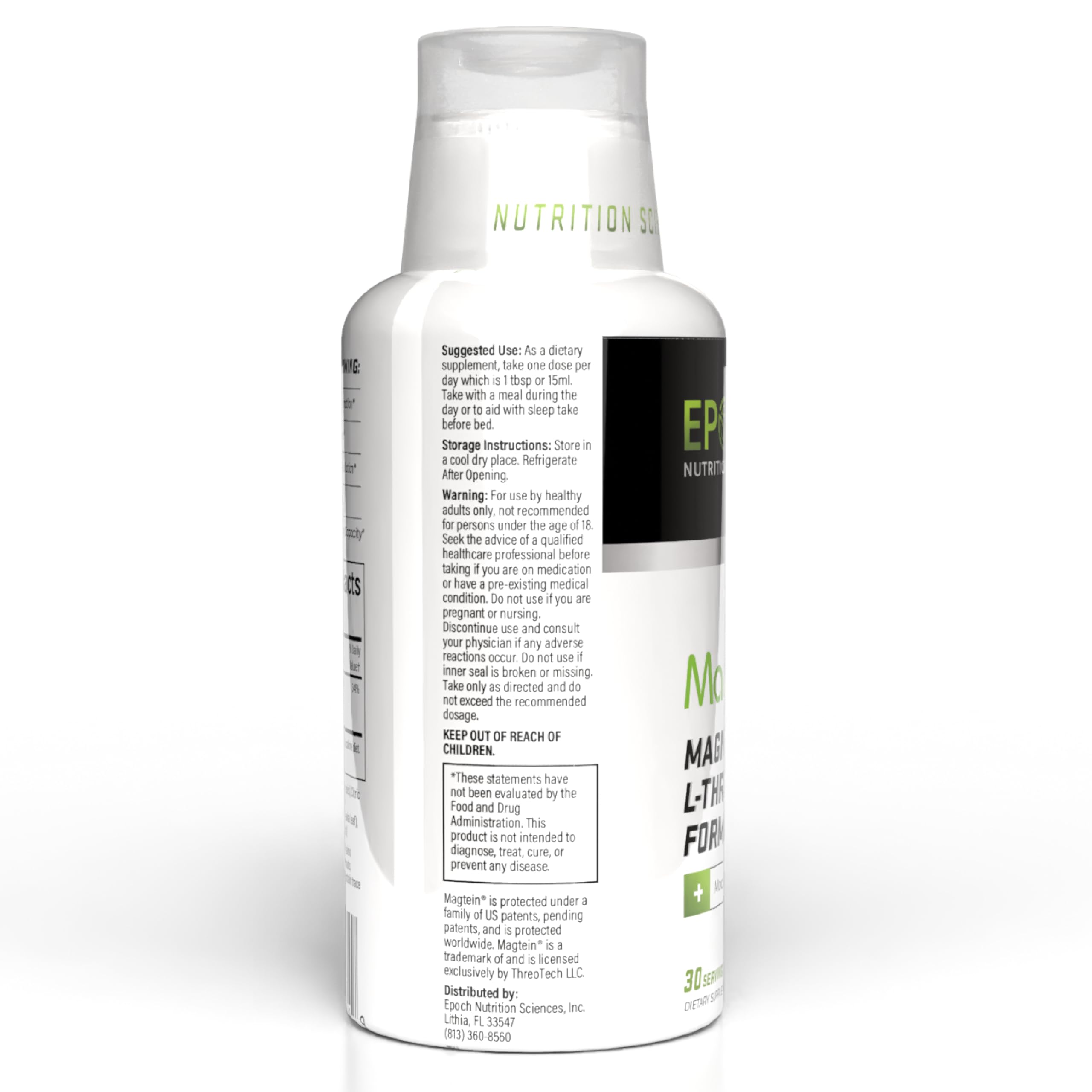 Magtein L-Threonate Liquid – 2000mg per Serving – Brain Health, Mood & Sleep | Epoch Nutrition