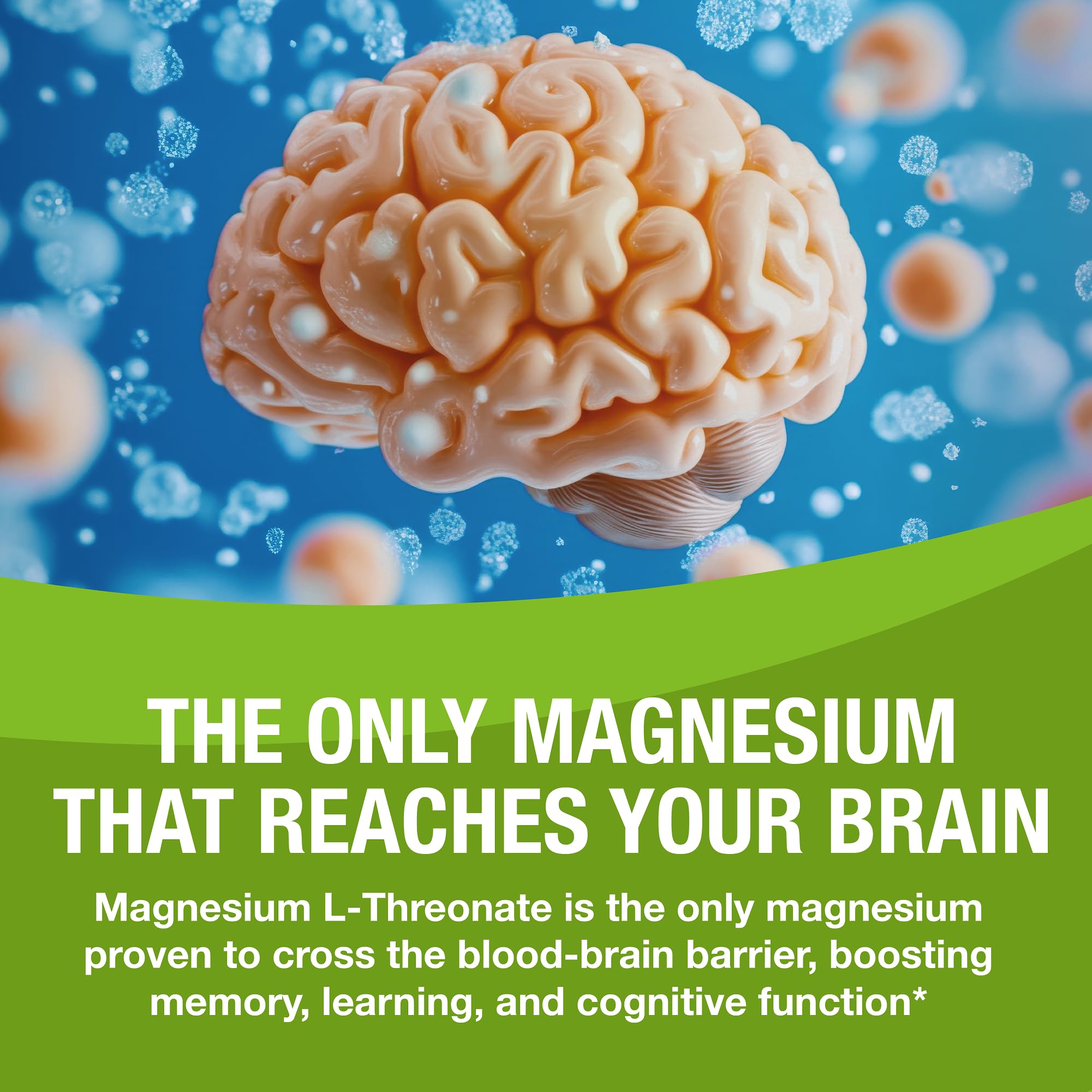 Magtein Magnesium L-Threonate Supplement – Memory, Focus & Sleep Support | 60 Veg Capsules