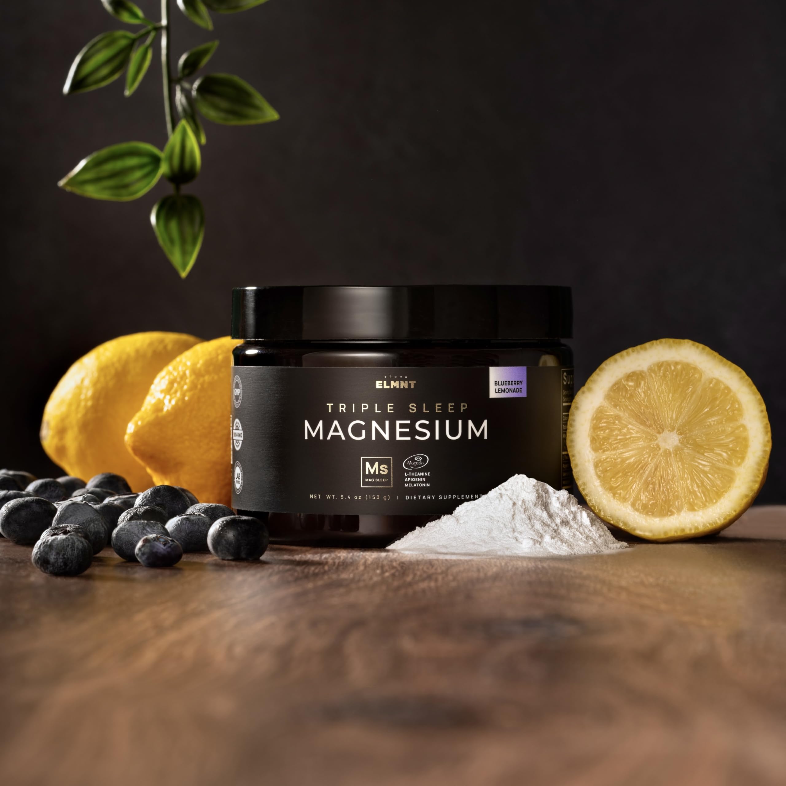Triple Sleep Magnesium L-Threonate Powder – Magtein Sleep Aid with L-Theanine, Apigenin & Melatonin