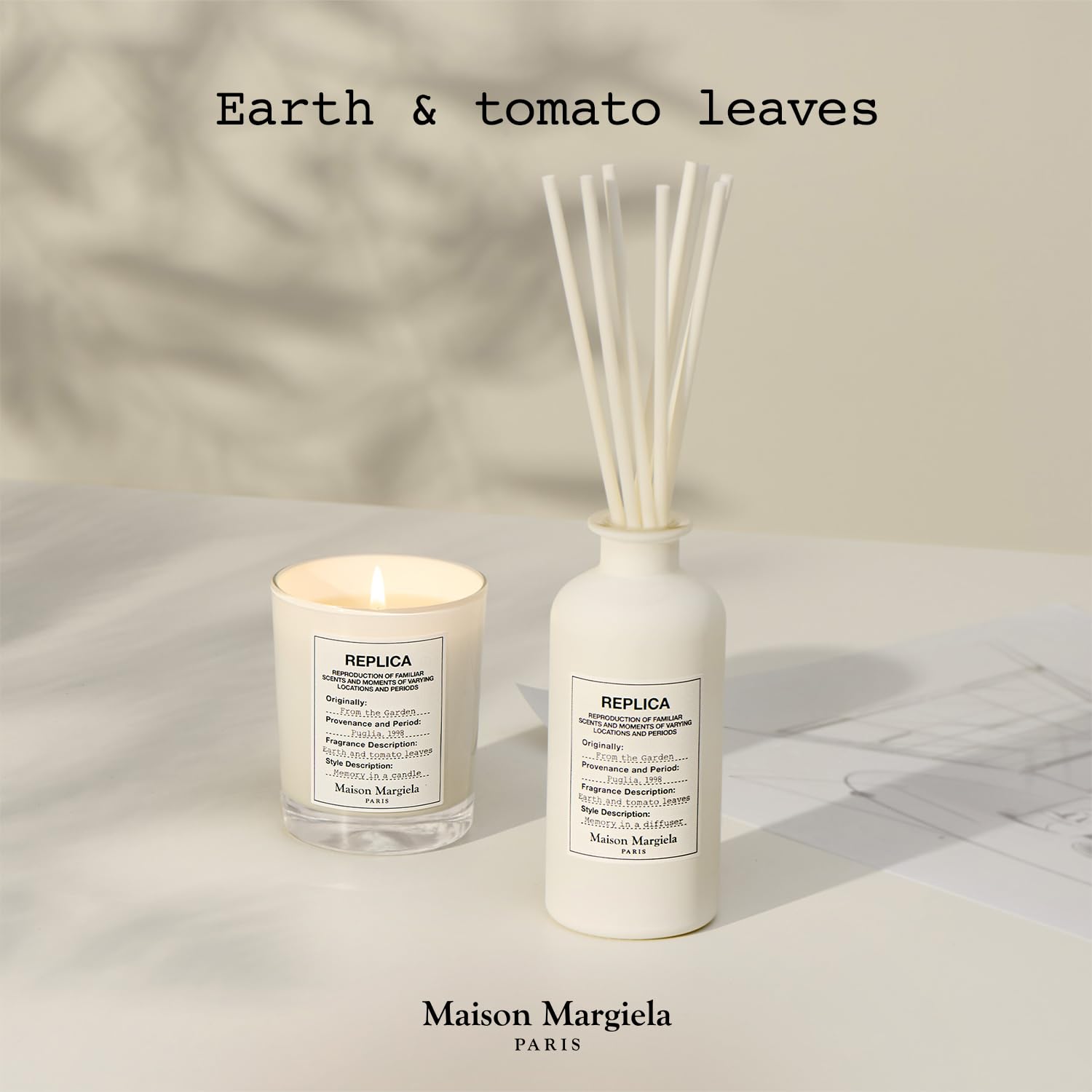 Maison Margiela REPLICA The Garden Diffuser – Fresh Tomato Leaf, Geranium & Green Mandarin | 6.2 fl oz