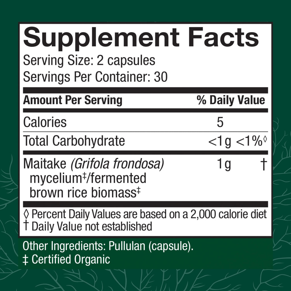 Host Defense Maitake Capsules – Immune & Cellular Health (60 Capsules, 30 Servings)