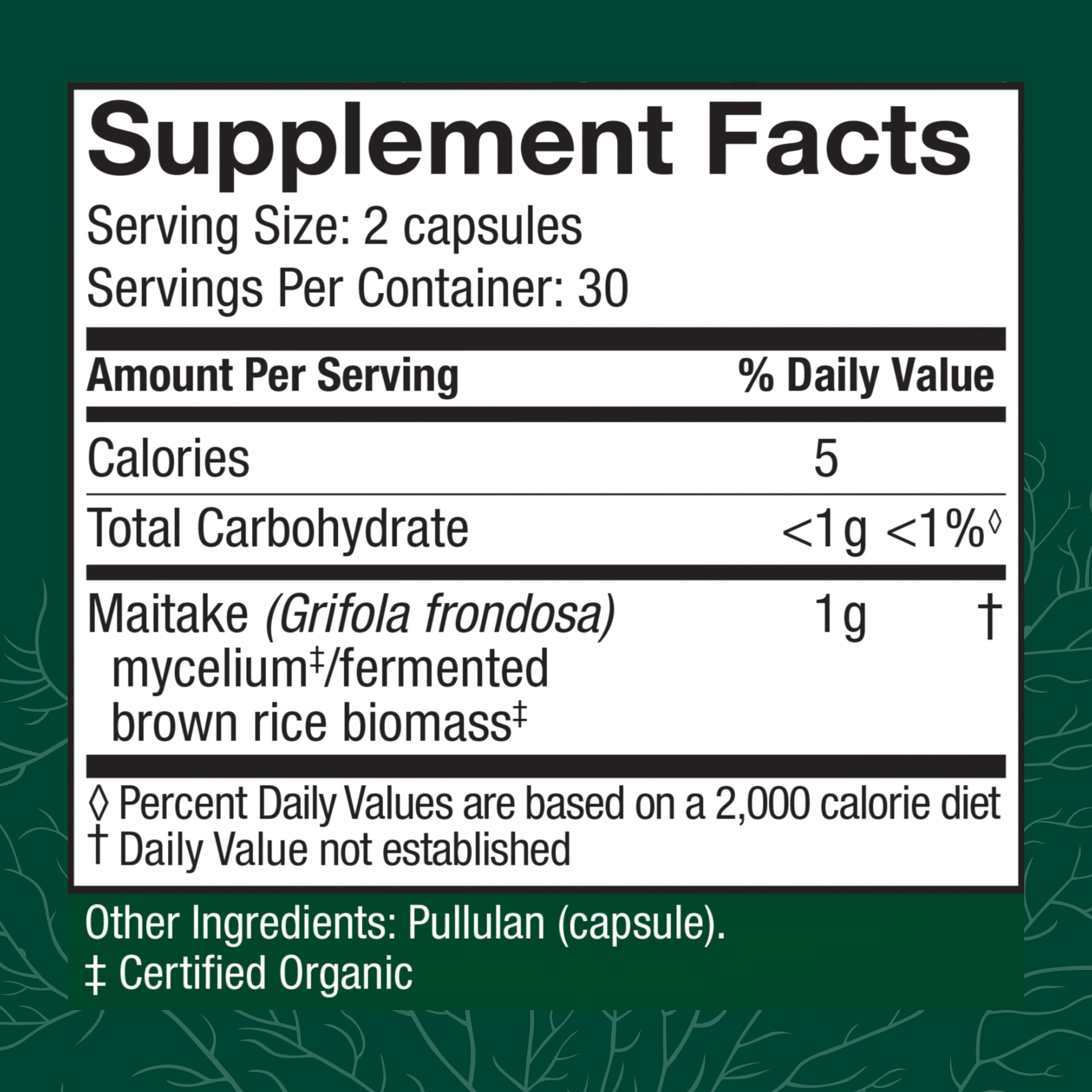 Host Defense Maitake Capsules – Immune & Cellular Health (60 Capsules, 30 Servings)