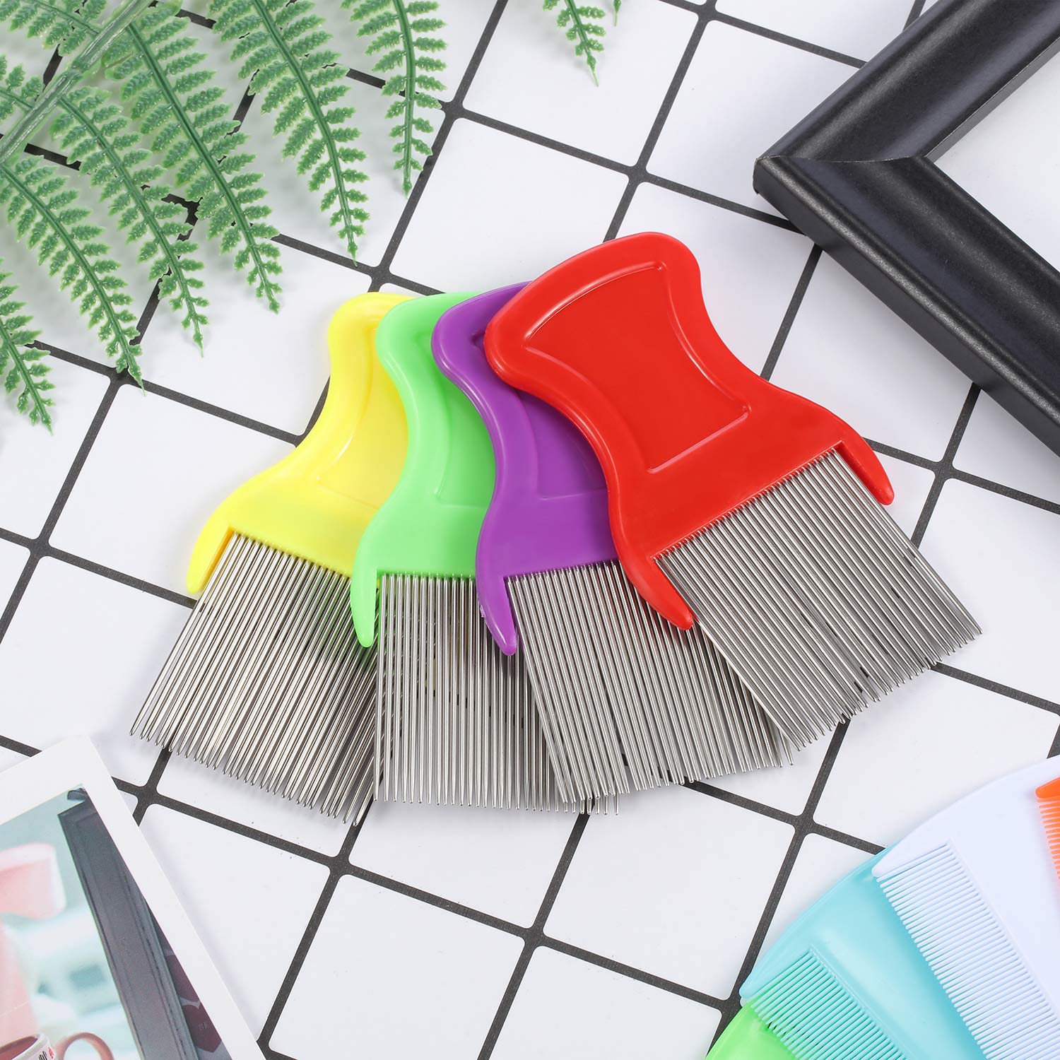 Maitys 8-Piece Flea Lice Comb Set — Double-Sided Grooming for Pets and Humans