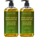 Majestic Pure Arnica Sore Muscle Massage Oil – Lavender & Chamomile (8 oz x2)