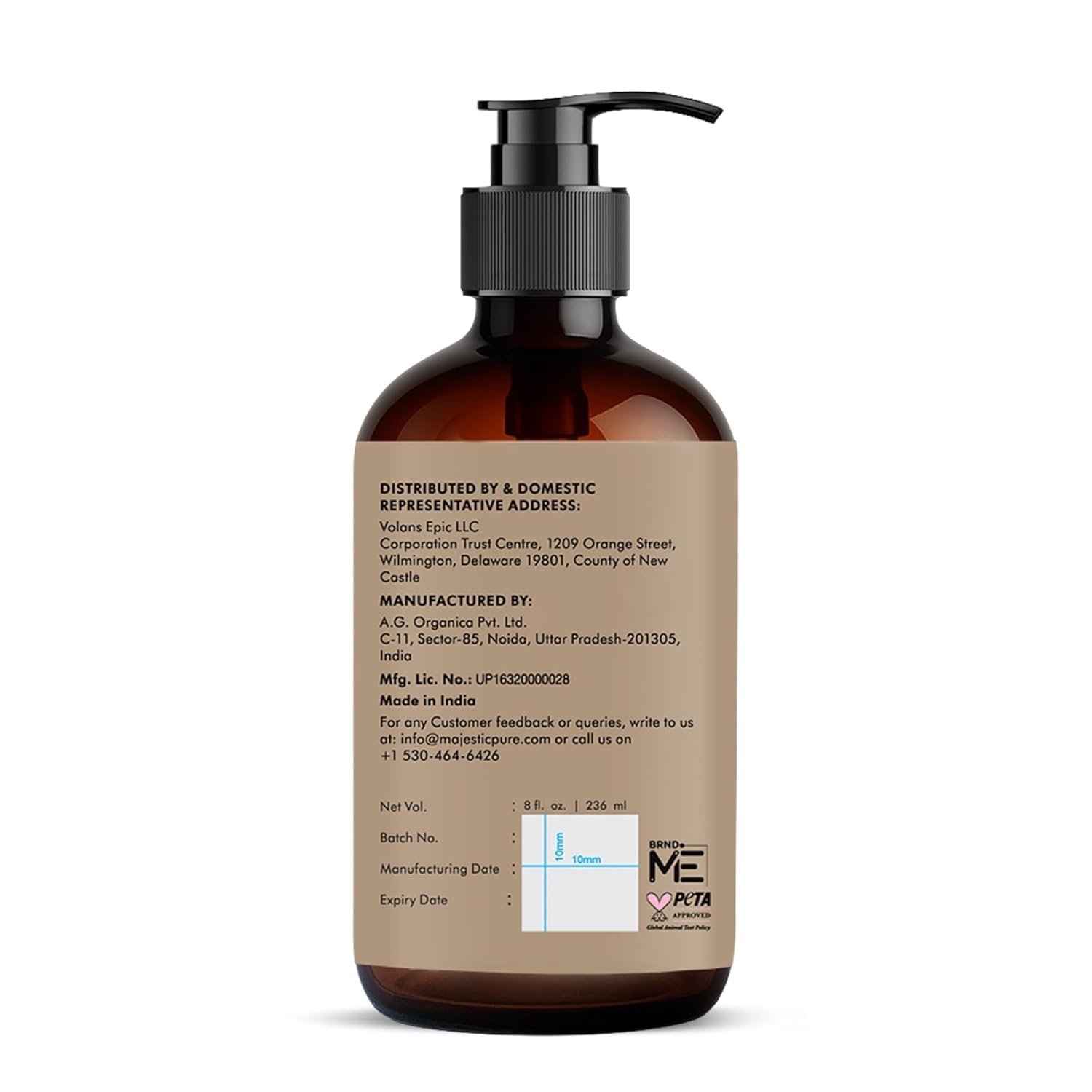 Majestic Pure Castor Oil - Glass Bottle, 8 fl oz | 100% Pure & Natural, Cold-Pressed, Hexane Free, For Hair, Eyelashes, Eyebrows, Nails
