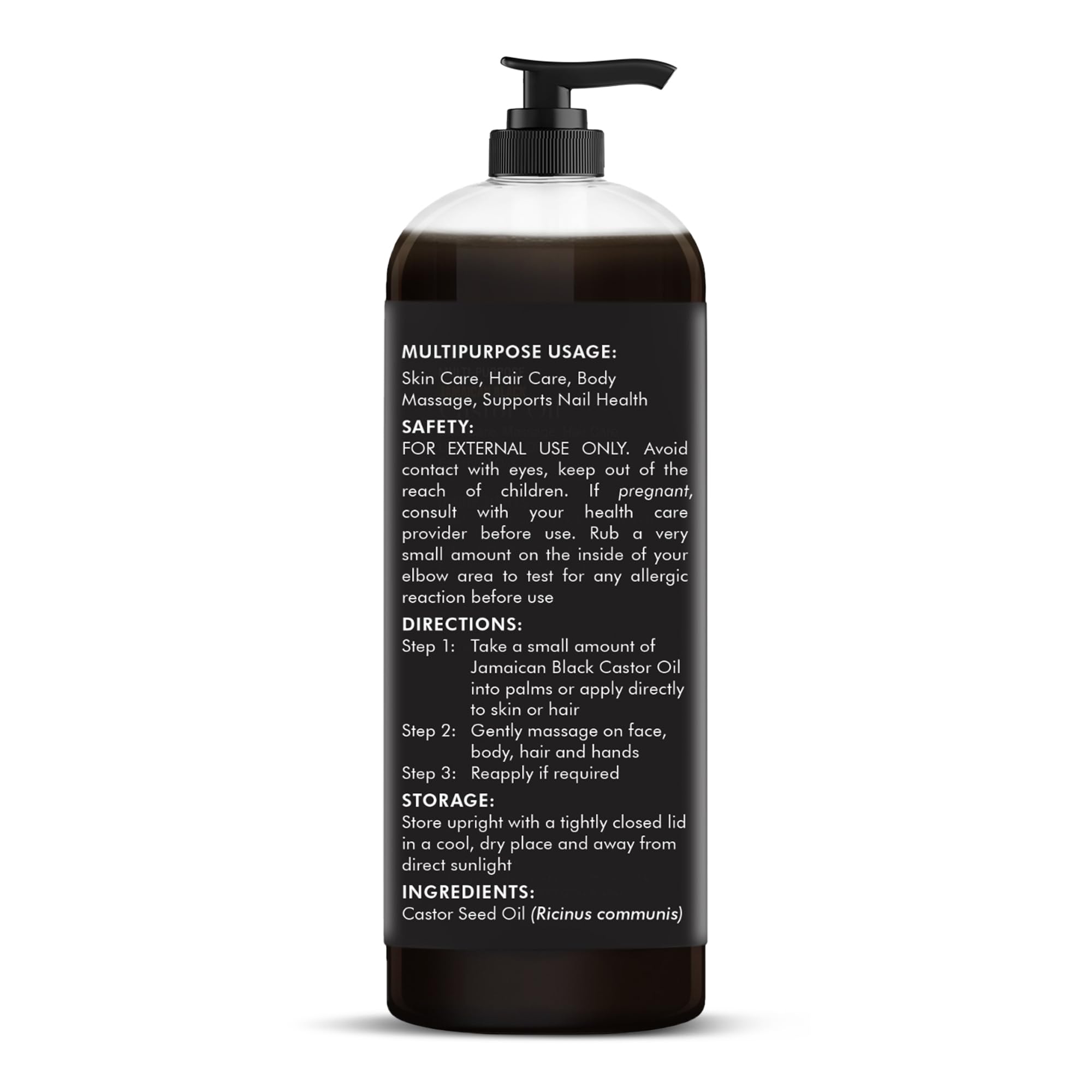 MAJESTIC PURE Jamaican Black Castor Oil – 16 oz, Non-GMO, Hair Care & Nourishing