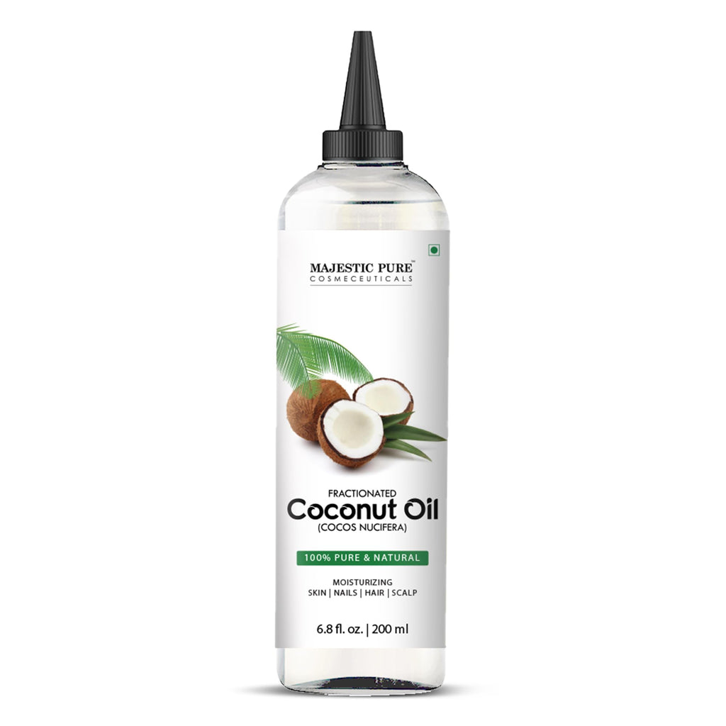 Majestic Pure Fractionated Coconut Oil – 6.8 fl oz Carrier Oil for Diluting Essential Oils & Massage
