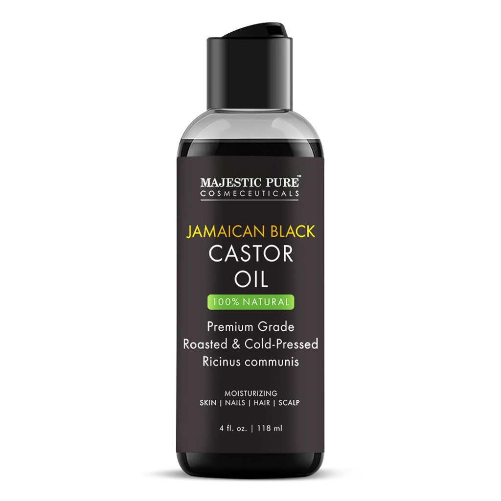 Majestic Pure Jamaican Black Castor Oil – 4 Fl Oz | 100% Pure, Cold-Pressed, Hexane Free