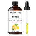 Majestic Pure Lemon Essential Oil - Glass Dropper, 100% Pure & Natural, 4 Fl Oz