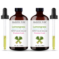 Majestic Pure Lemongrass Essential Oil - 100% Pure & Natural, Glass Dropper, 4 Fl Oz (Pack of 2)