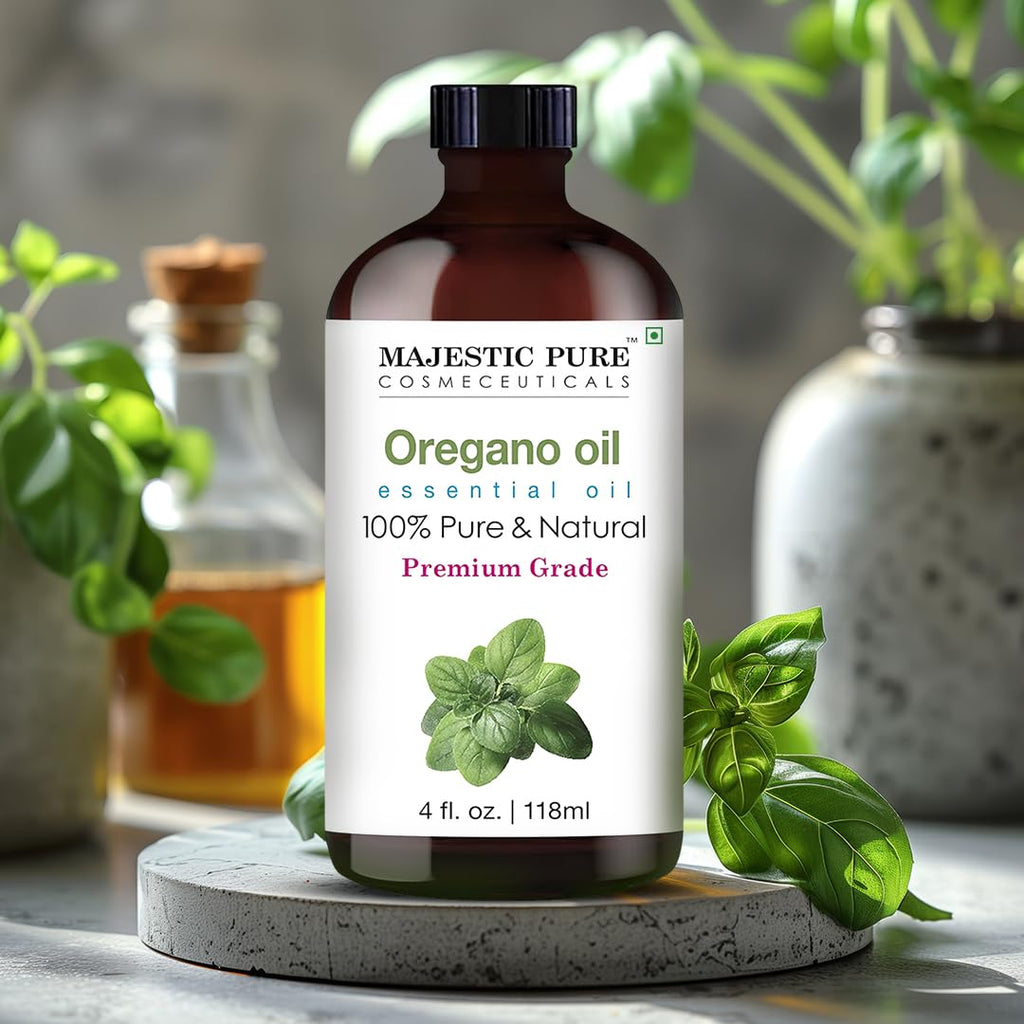 Majestic Pure Oregano Essential Oil 4oz - 100% Pure & Natural with Glass Dropper