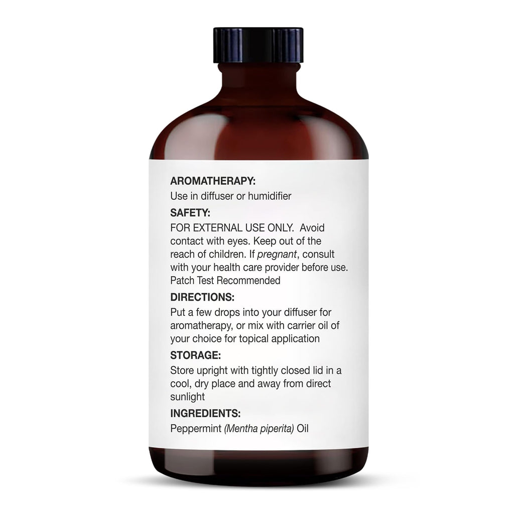 Majestic Pure Peppermint Essential Oil 4 Oz – 100% Pure & Natural, Glass Dropper