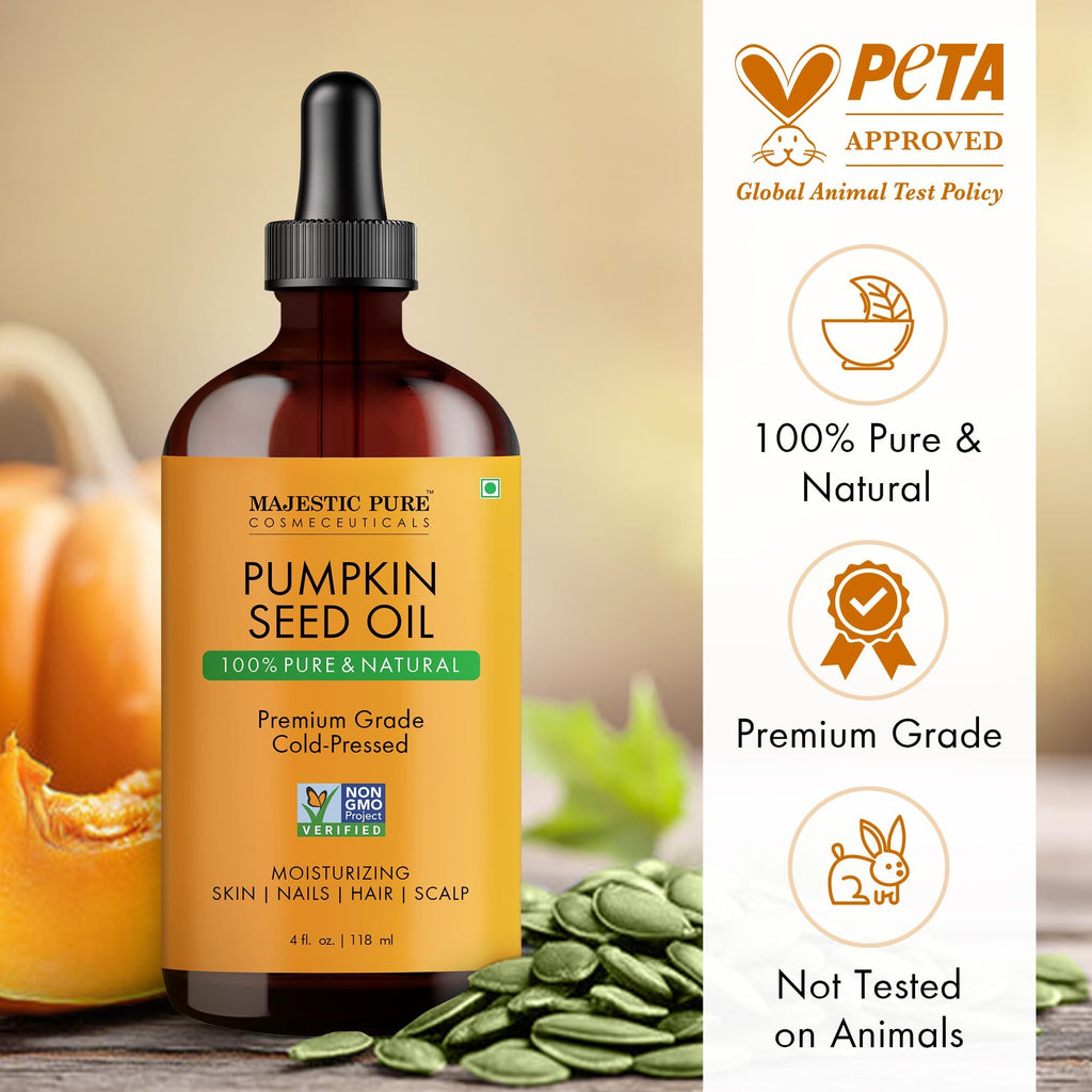 Majestic Pure Pumpkin Seed Oil – 100% Pure, Cold-Pressed, 4 oz