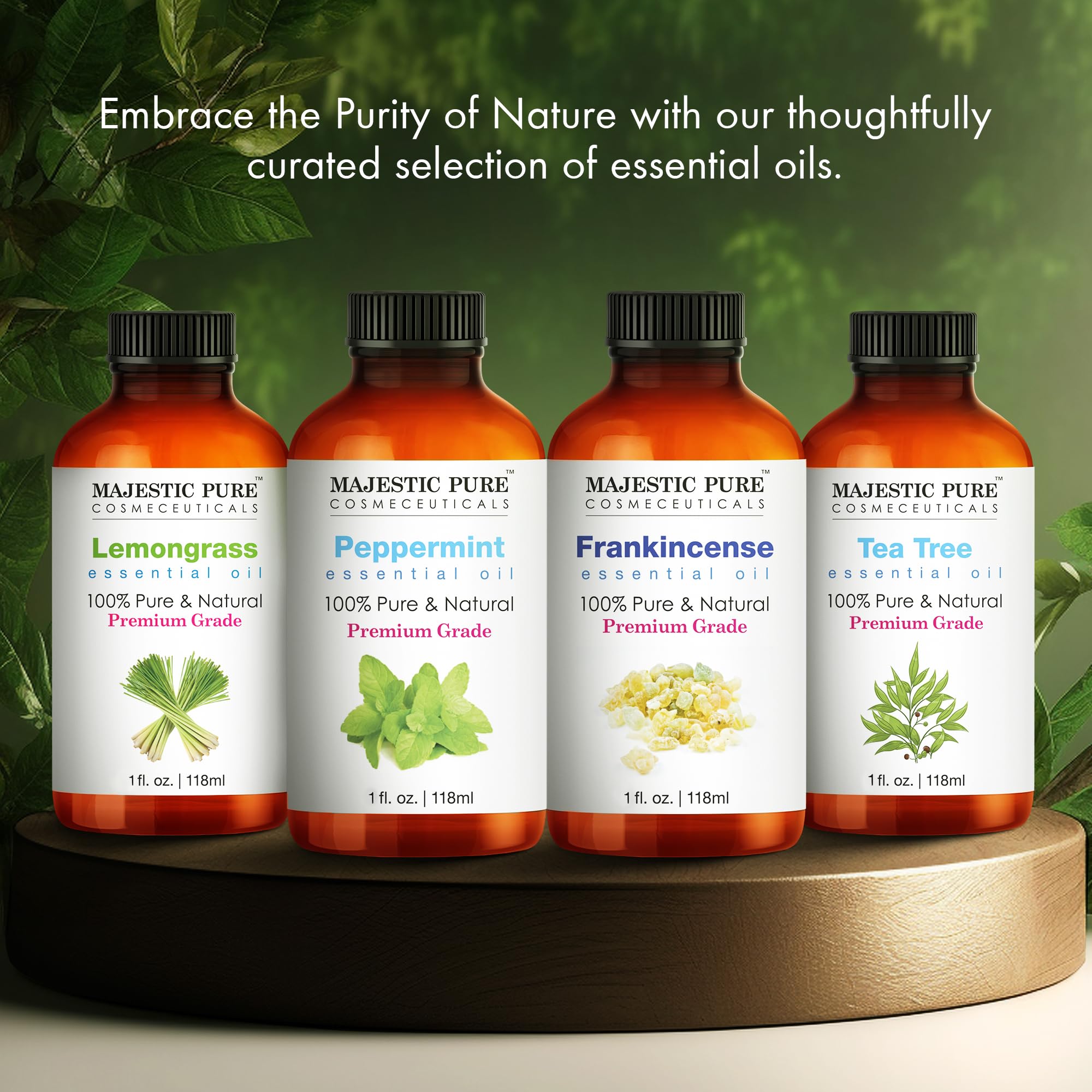 Majestic Pure Tea Tree Essential Oil with Glass Dropper – 100% Pure, 1oz
